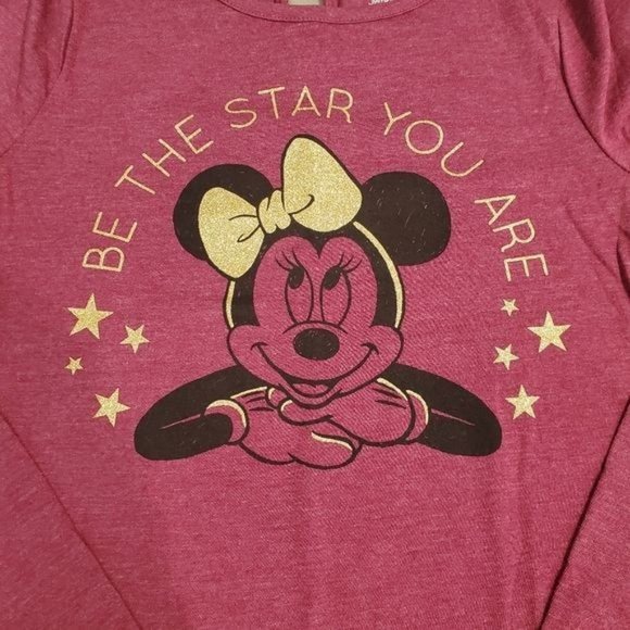 Disney Girls Purple Minnie Mouse Long Sleeve Shirt Size 12 - Picture 3 of 7
